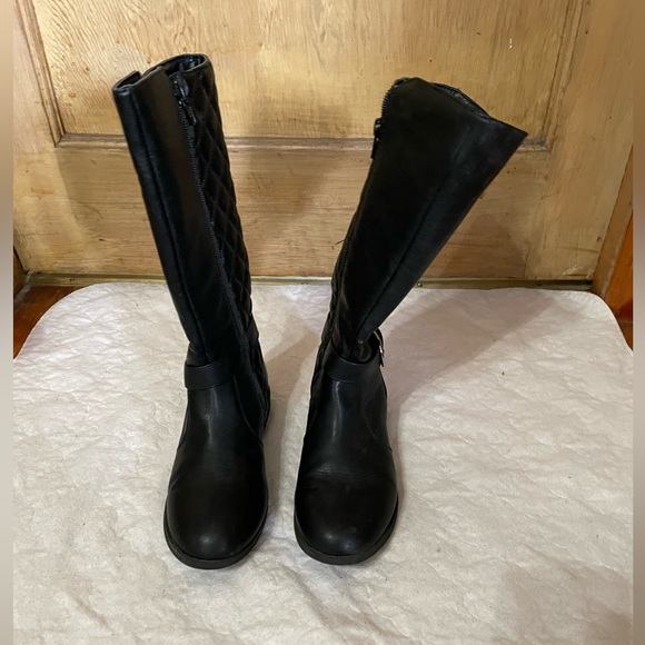 Girls Tall Knee High Black Boots Size 3 - Picture 3 of 6